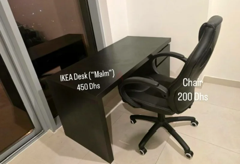 IKEA desk (Malm) and Office Chair63222347255810112