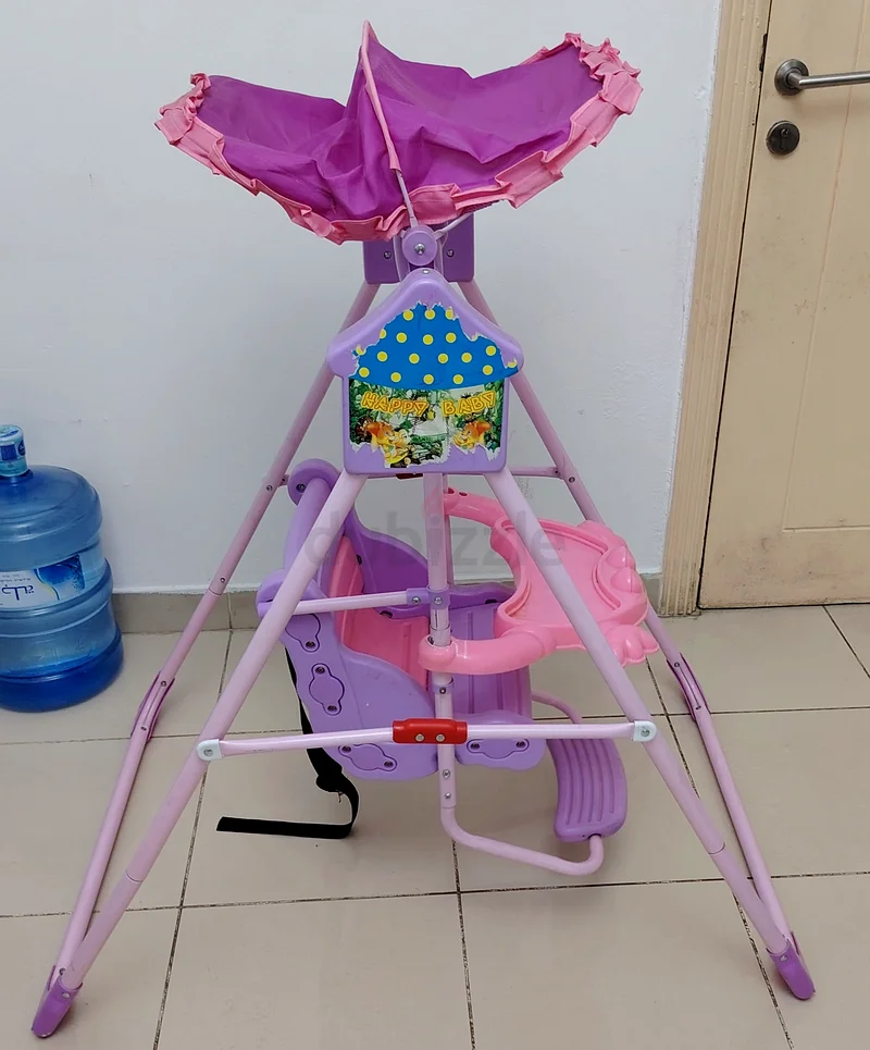Cute Pink Baby Swing with Canopy - Perfect for Comfort  Play!63204257866371113