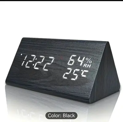 Sleek Digital LED Clock with Humidity  Temperature Display