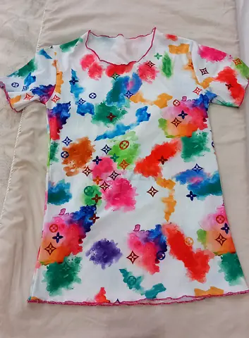 Vibrant Watercolor Print T-Shirt for Women