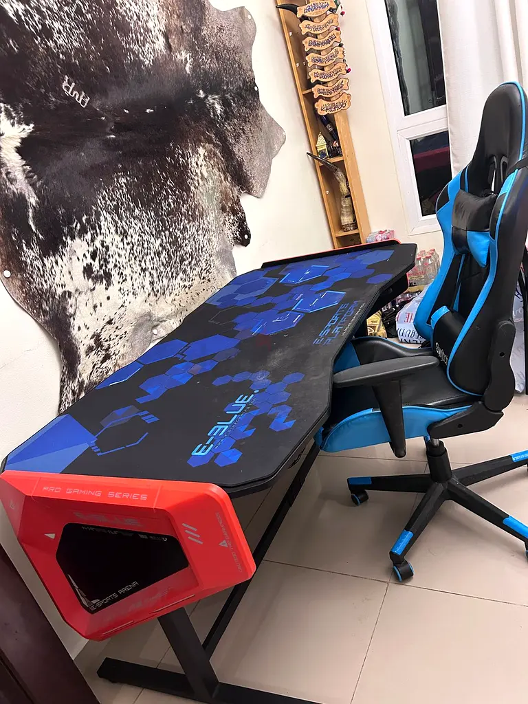 Stylish Gaming Desk with Ergonomic Chair - Perfect for Gamers!