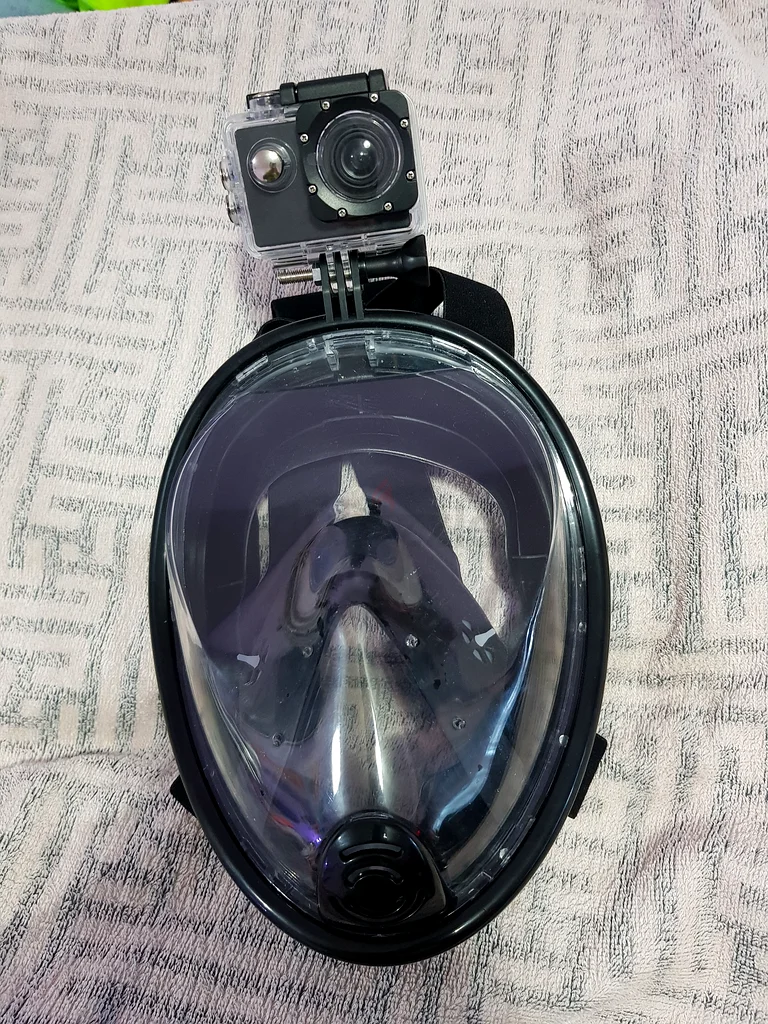 قناع غوص يغطي الوجه بالكامل مع كاميرا عالية الدقة بدقة 1080 بكسل63171314122370112