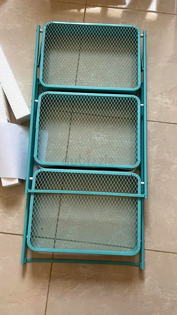 Stylish and Functional Three-Tier Metal Storage Rack