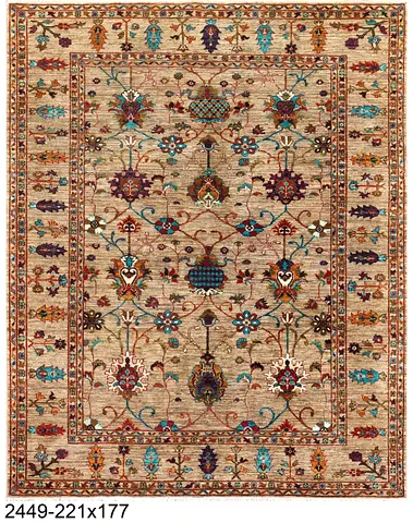 177 x 221 cm | New Handmade Sultani Carpet Brown Rug