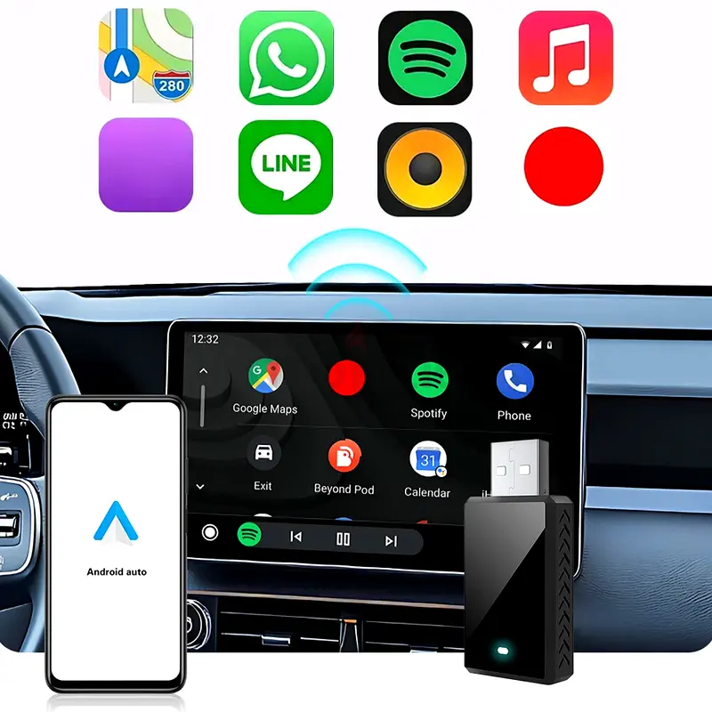 Wired To Wireless Carplay Android Auto AI Box USB Plug63261827145857111