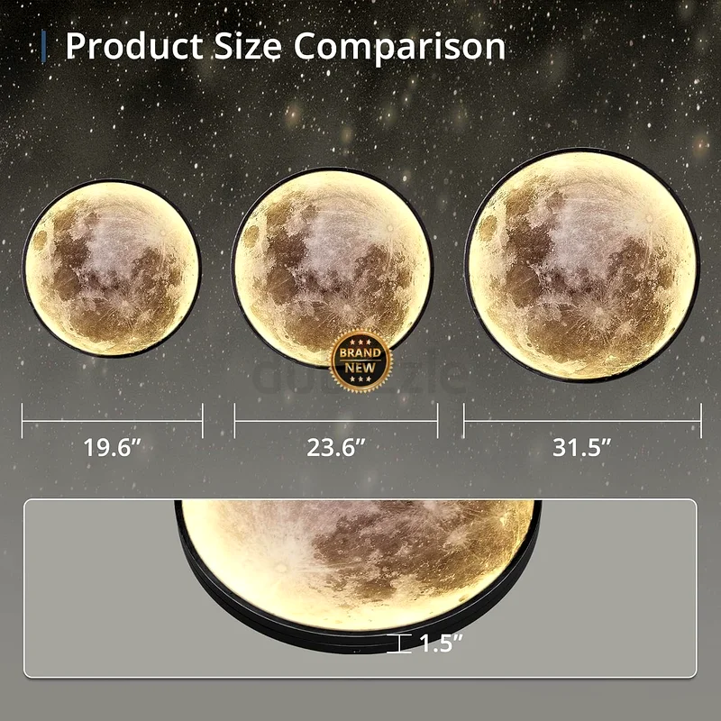 2092 - NALACAL Dimmable Moon Wall Light, 19.6 Inch Wall Light with Remote Control, Plug-in Modern LED63207894745987113