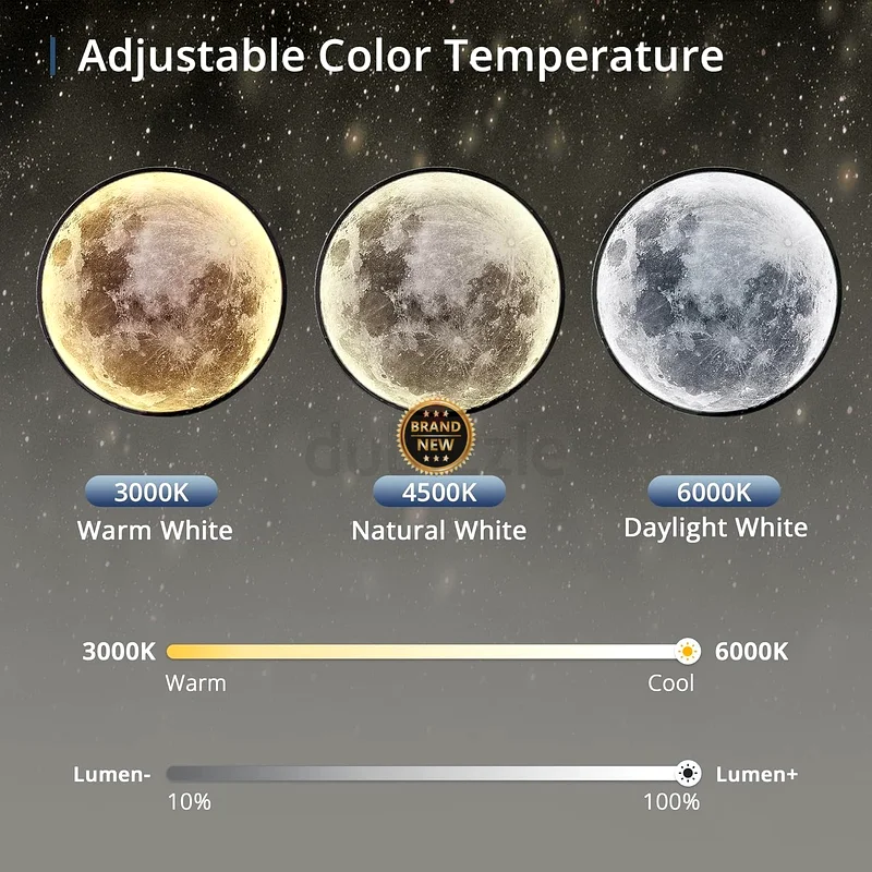 2092 - NALACAL Dimmable Moon Wall Light, 19.6 Inch Wall Light with Remote Control, Plug-in Modern LED63207894745987112