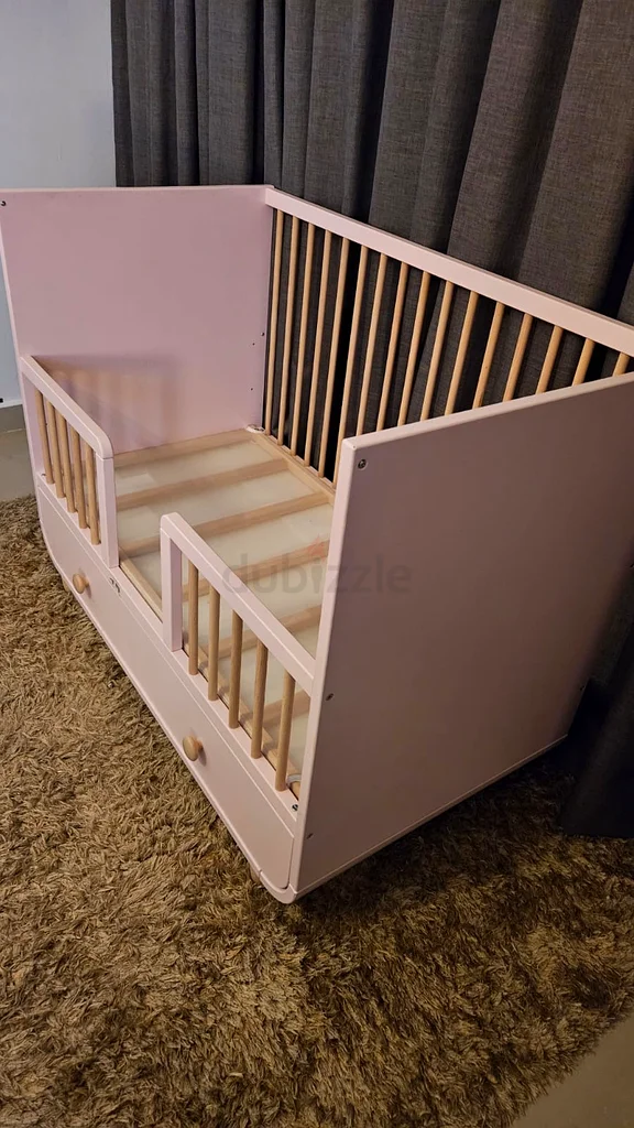 Charming IKEA Pink Crib with Storage for Your Little One with mattress and mattress cover63206392456833112