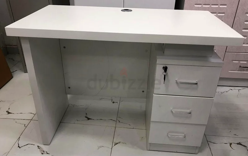 Sleek White Study Table with Drawers for Sale63220327859843111