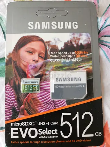 Samsung 512GB 100MB/s (U3) MicroSD Evo Select Memory Card with Adapter