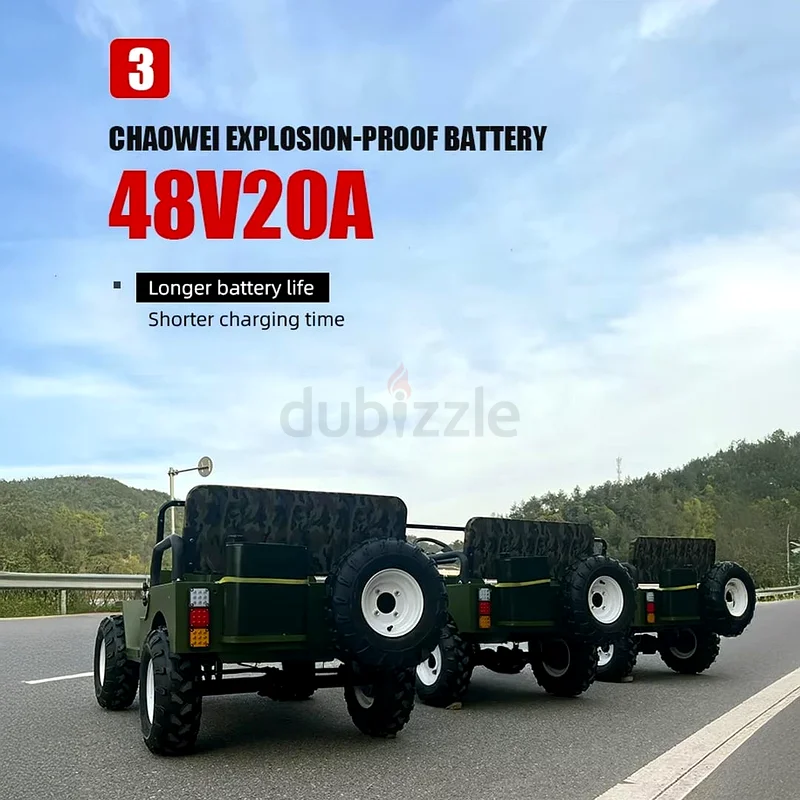 Mini jeep 48 v Electric PowerMachine 1500 watts with off road tyres63227281133826114