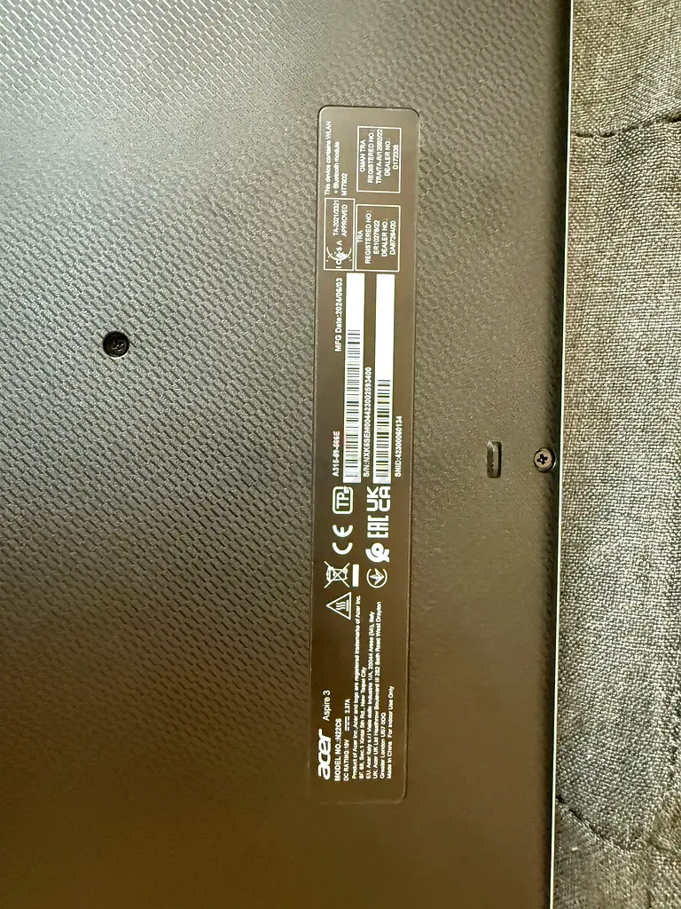 Acer aspire 3 315A63255526268674113