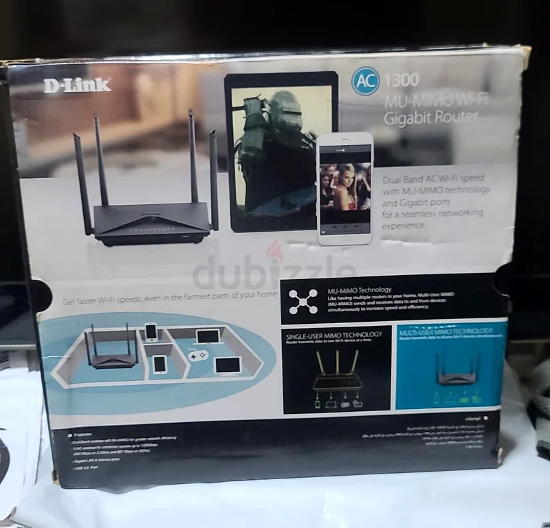 راوتر D-Link - حل اتصال عالي السرعة، راوتر واي فاي AC1300 مع تقنية MU-MIMO DIR85363256070356994113