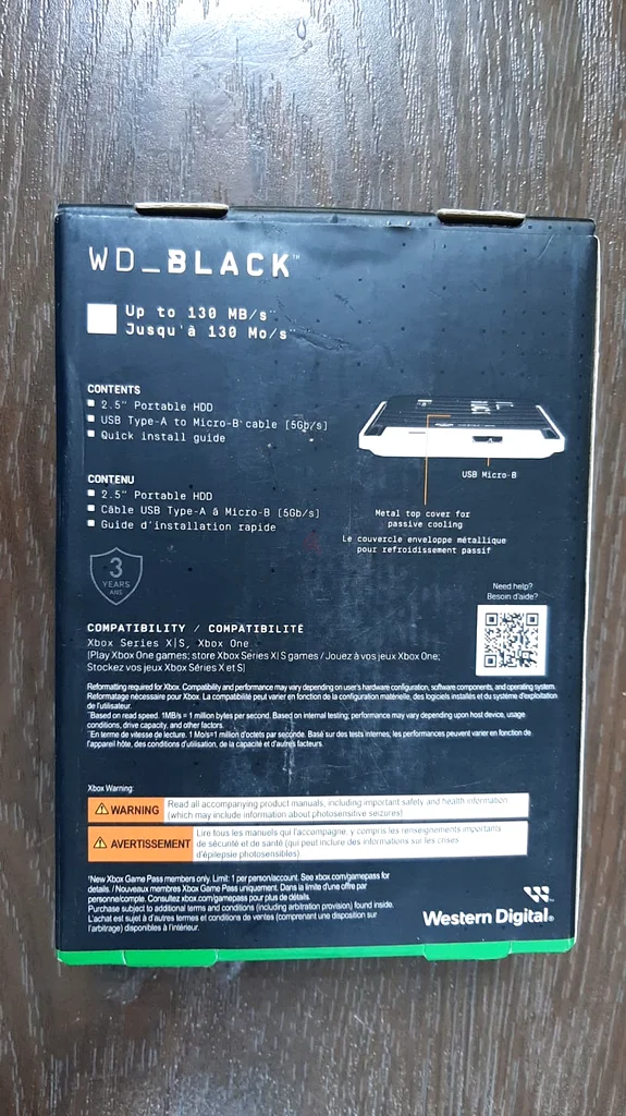 Western Digital Hard Drive WD_Black P10 Game Drive For Xbox (WDBA6U0020BBK-WESN) 2TB Black63258146576898111