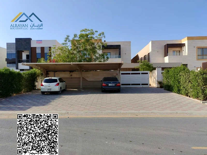 Modern villa for sale in the best locations in Ajman - including water, electricity and air conditioning - freehold, very large setback63869605667715110