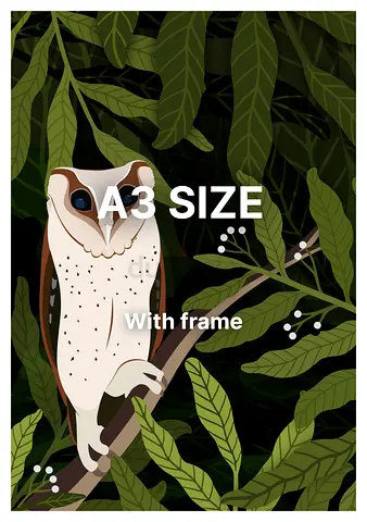 Stunning A3 Framed Bay Owl Artwork - Enhance Your Décor!