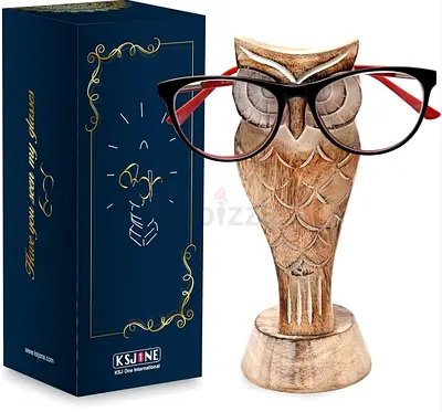 Wood Owl Eyeglass Holder