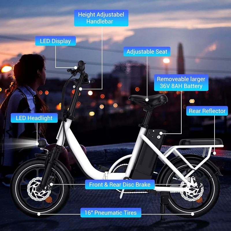 Wind Horse Folding Ebike for Adults Up to 35 Miles, 16 Electric Bike for Adults63168051446019111