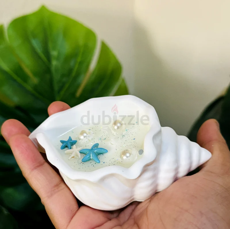 Charming Shell-Shaped Decorative Bowl with Pearls and Starfish63222338219779110