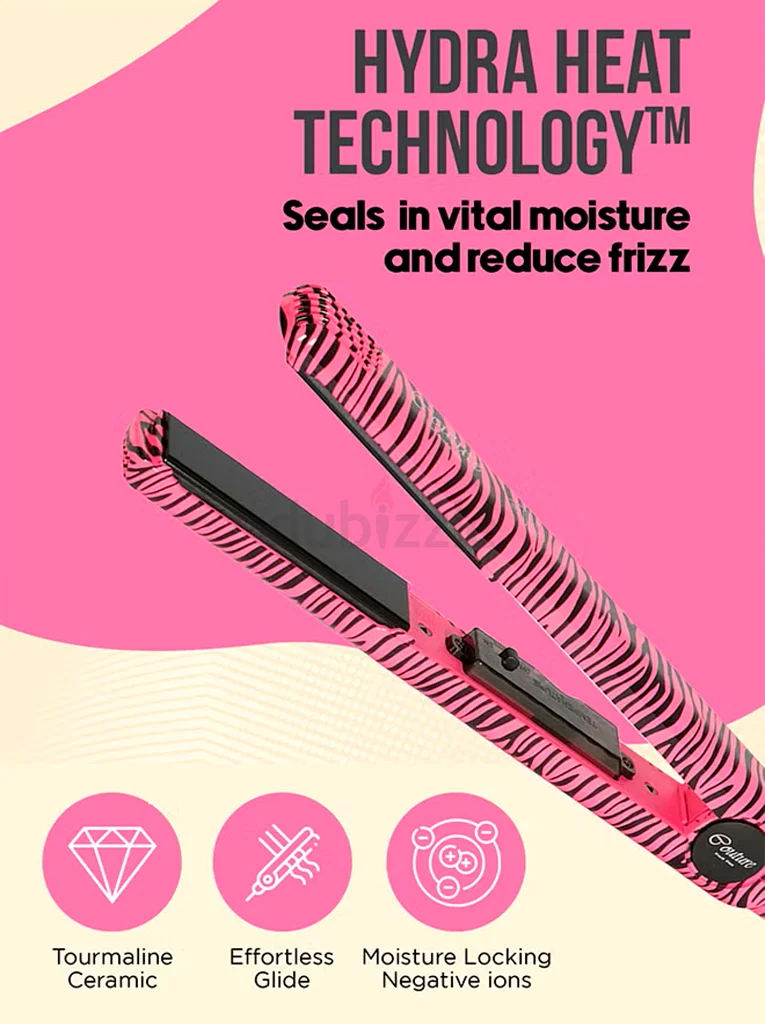 Stylish Tourmaline Ceramic Hair Straightener with Beveled Plates63243683063298113
