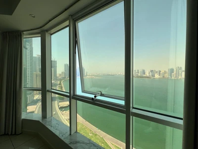 Direct Sea View On Khalid Lake | Free Parking, Gym & Pool | 3br + Maids Room, Built-in Wardrobes