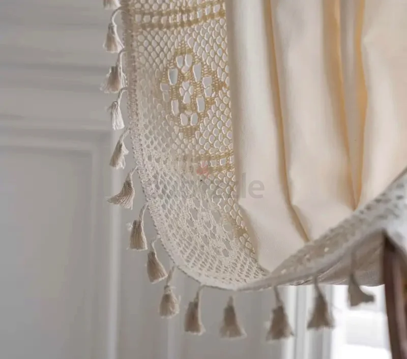 Elegant Cream Macrame Curtains with Tassels63223358701827113