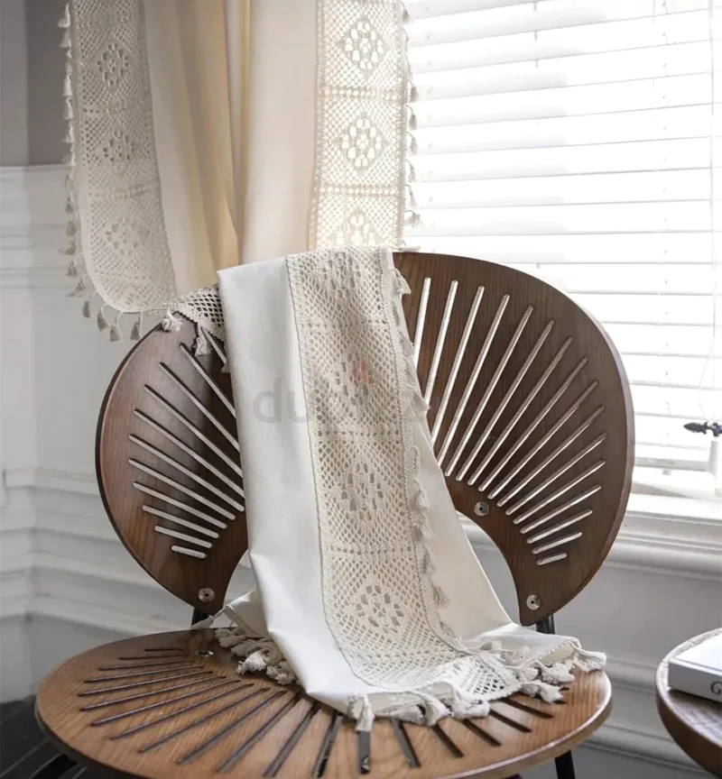 Elegant Cream Macrame Curtains with Tassels63223358701827114