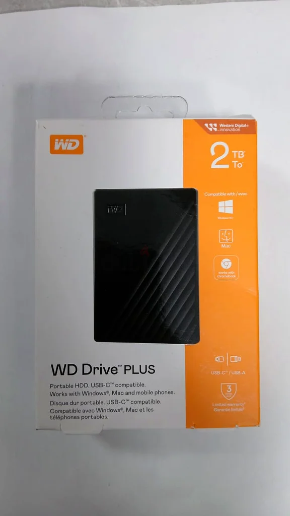 New Western Digital Hard Drive Portable Drive Plus (WDBN8Z0020BBK-WEWM) 2TB Black632591936230411113