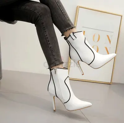 Stylish White High Heels Booties for Chic Looks