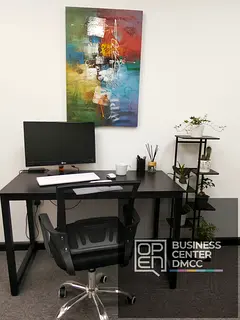Desk co-working space within an office unit