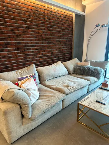 Sofa pan Emirates Pianca corner sofa feather filled with footstool