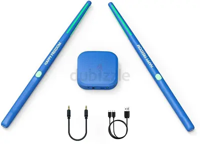 Portable Virtual Drum Set, RGB Virtual Drumsticks Kit, Latency 3D Motion Sensing 8 Sounds Electronic