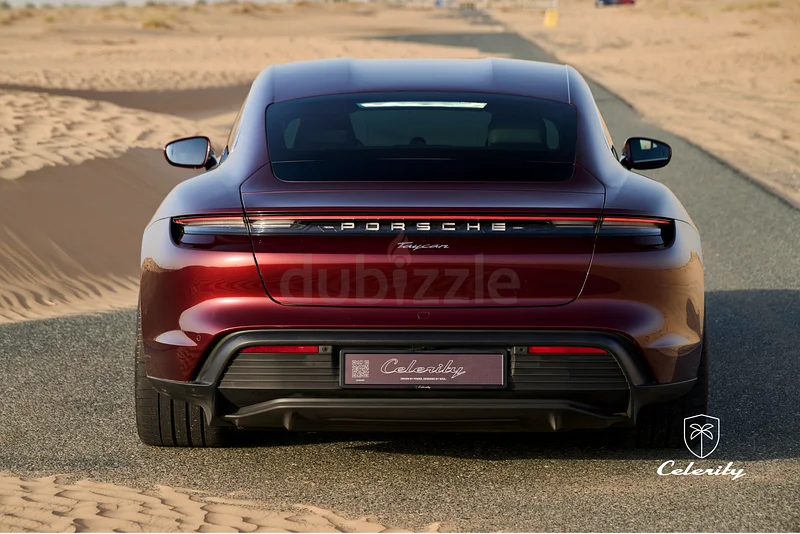 Porsche Taycan Performance+ in PTS Cherry Metallic under warranty ultra exclusive and chic CELERITY63150479130371114