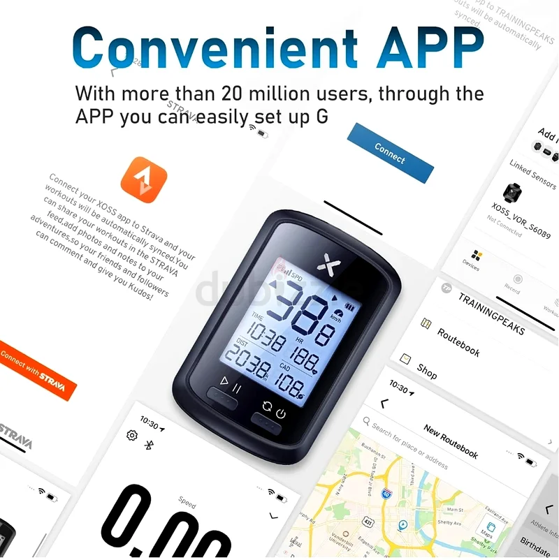 XOSS G+ Wireless Bike Computer, GPS Cycling Speedometer and Odometer with Bluetooth and ANT+ Bicycle63242689032323114
