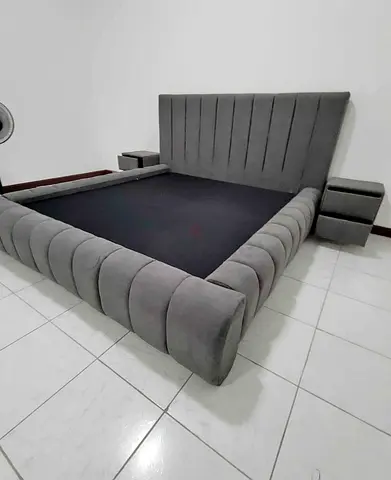 Stylish Modern King Size Bed with Nightstands