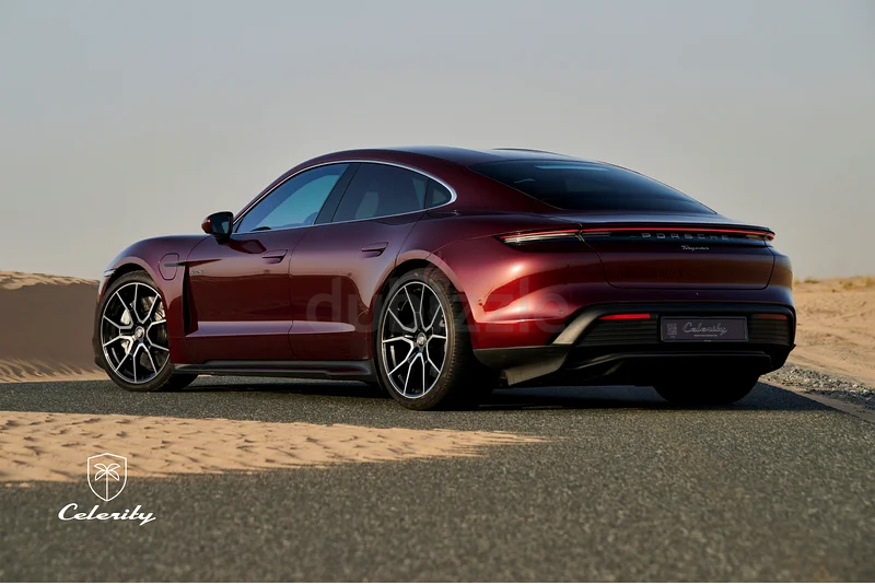 Porsche Taycan Performance+ in PTS Cherry Metallic under warranty ultra exclusive and chic CELERITY63150479130371111