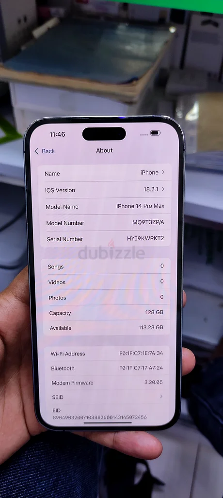 آيفون 14 برو ماكس، 128 جيجابايت، صحة البطارية 86%63212901209730114