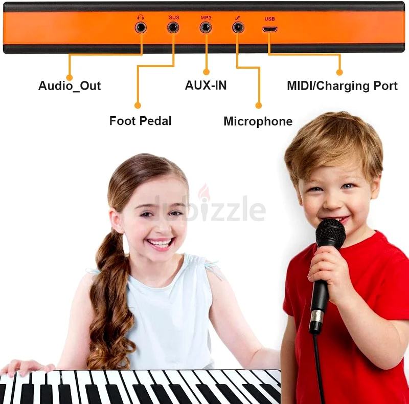 88 Keys Roll Up Piano with Pedal Upgraded Numeric Portable Piano Sticker Keyboard63233645770113112