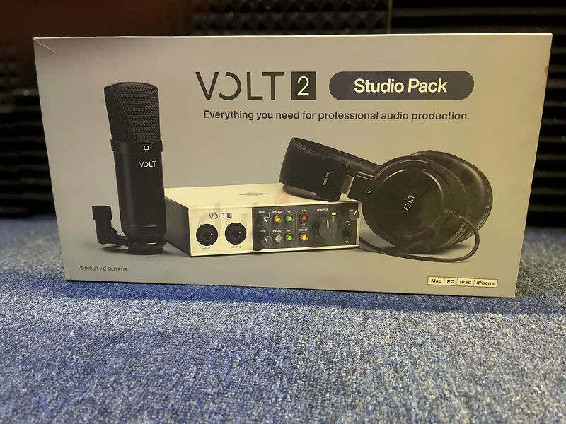 Professional Studio Bundle - Universal Audio Volt 2  
Audio Interface + Condenser Microphone + Headphones + Accessories  
Like Agency63205877255811114