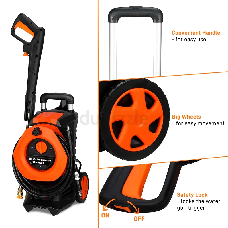 Ktaxon Electric Pressure Washer 3380 PSI Max 2 GPM Portable Power Washer with 4 Quick Connect Nozzle63251899408514112