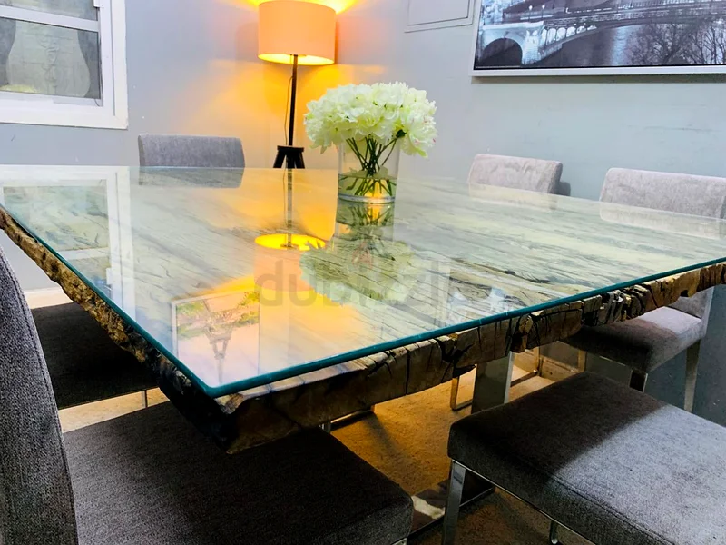 Raw Wooden Dining Table Set with Elegant Chairs63216835545345113