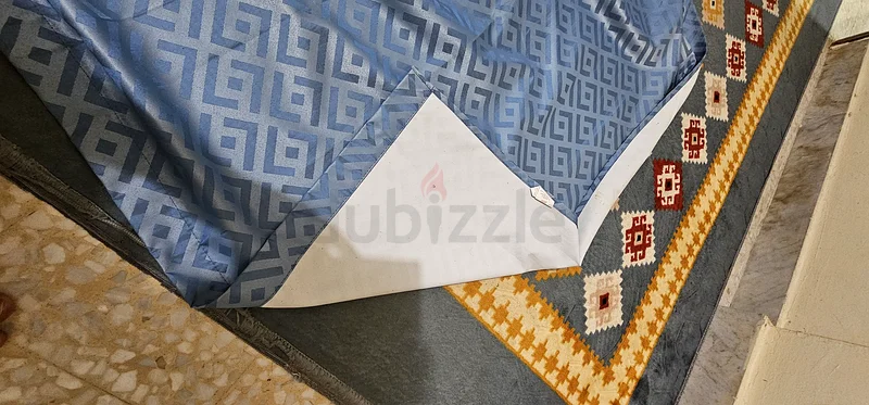 ستائر أنيقة زرقاء وسوداء مع قضيب وقطب للبيع!63222844246146111
