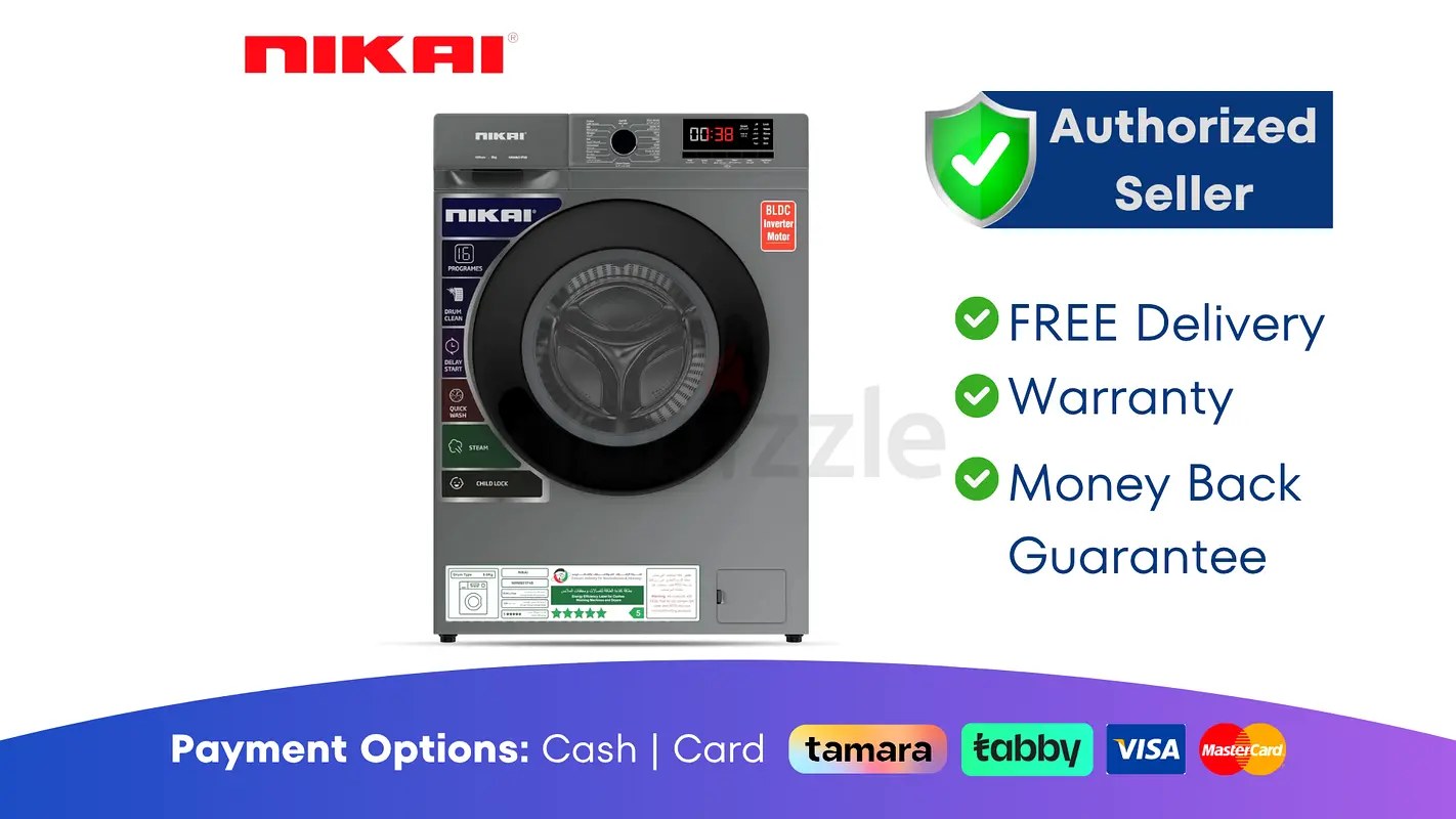 Nikai 8KG Fully Automatic Washing Machine ● New | Warranty | FREE Delivery | AJM7843