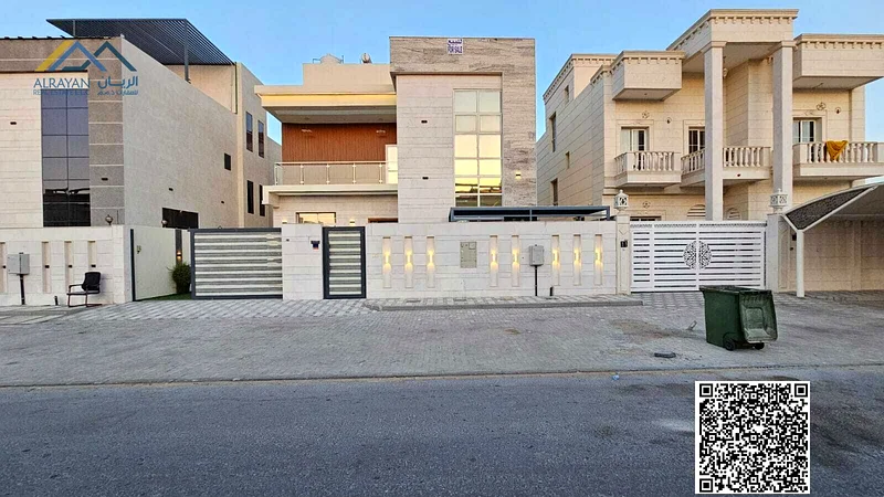Luxury super deluxe villa for sale in Al Alia area in Ajman, freehold for all nationalities, price inclusive of electricity, water and air conditionin63871901231491110