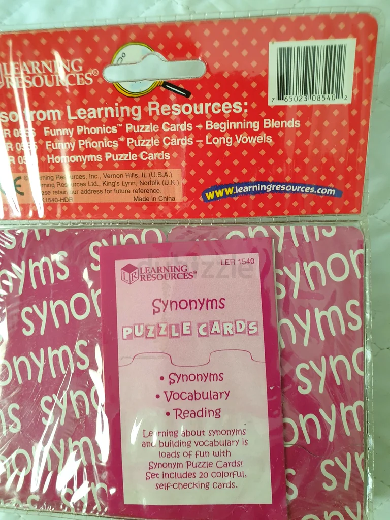 Engaging Puzzle Cards for Learning Synonyms, Brand New63226786215553111