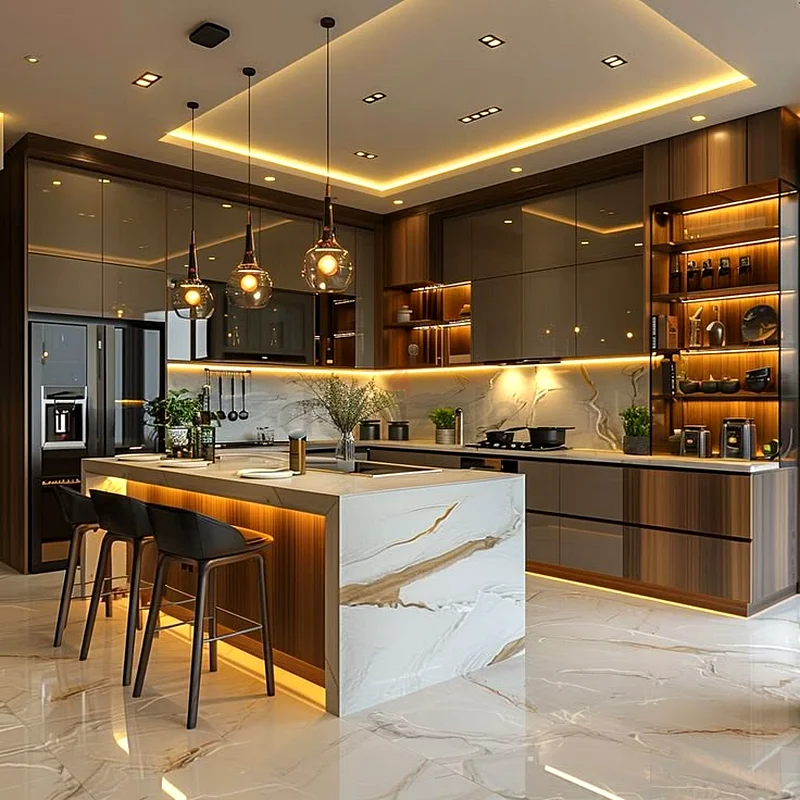 Sophisticated Modern Kitchen Vinyl Wrapping63219338102530111