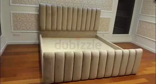 Elegant Modern Bed Frame with Upholstered Headboard