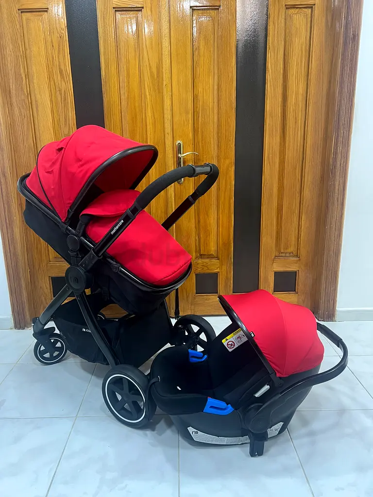 Premium Red Baby Stroller + Infant Car Seat (Unisex) – Excellent Condition