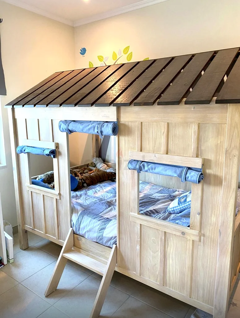 Charming Kids Wooden Playhouse Bed - Perfect for Imaginative Play63177964151170112