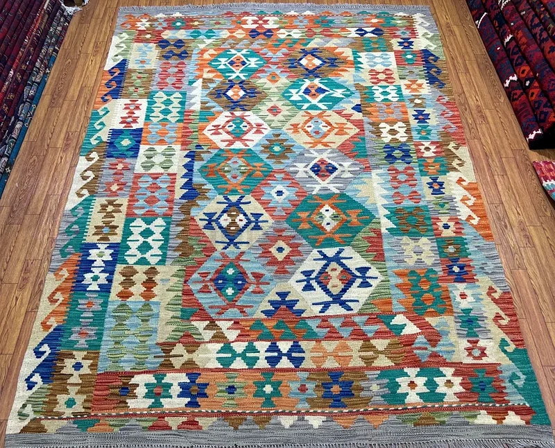 154 x 204 cm | new Handmade Beautiful Turkmen Kilim Rug63184228417154111